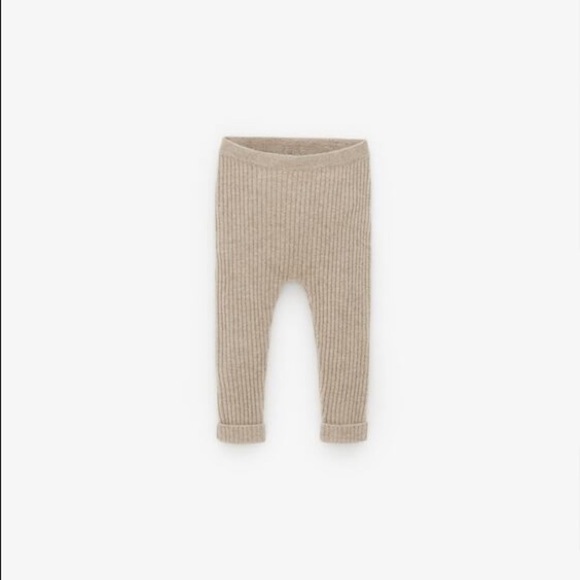 Zara cashmere knit leggings tan 12/18m NWOT - Picture 2 of 5